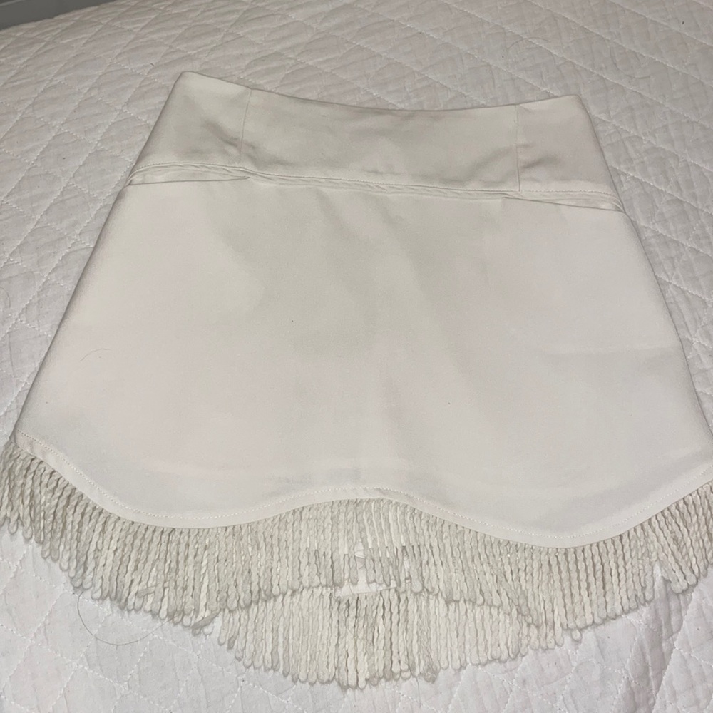 White fringe skirt
